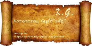 Koronczay Győző névjegykártya